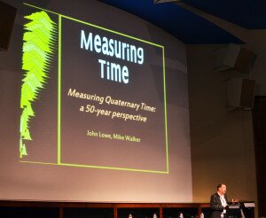 John Lowe presenting the developments in the past 50 years of geochronology